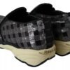 Silver Black Slip-on Sequence Design Sneakers Shoes