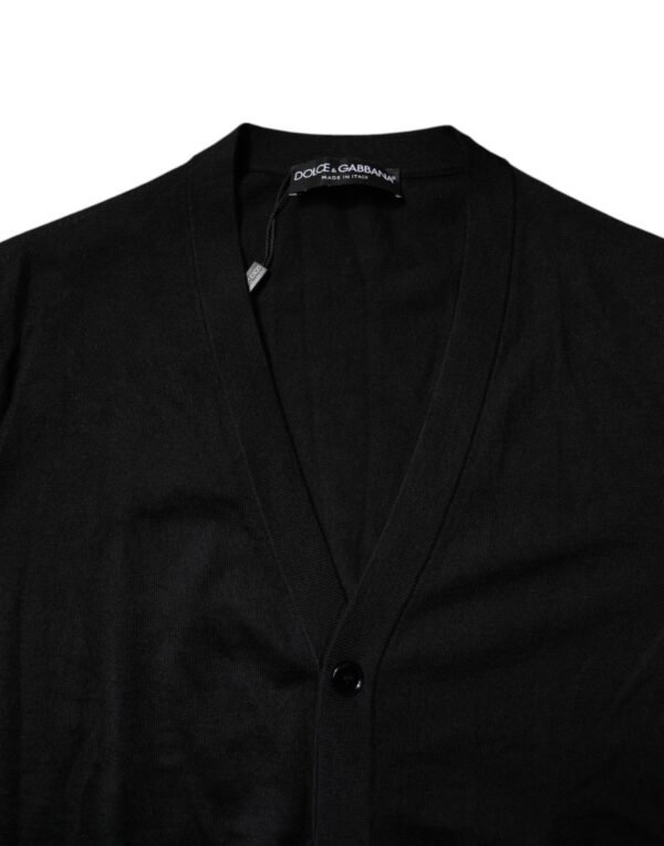 Black Cashmere Button Down Cardigan Sweater