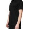 Black Polyester DG Logo Collared Polo T-shirt