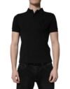 Black Cotton DG Logo Collared Polo T-shirt