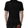 Black Polyester DG Logo Collared Polo T-shirt