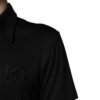 Black Polyester DG Logo Collared Polo T-shirt
