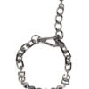 Silver Tone Chain Lobster Clasp Logo Gray Pearls Bracelet
