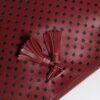 Burgundy Black Logo Embellished Men Zip Flat Pouch Bag