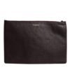 Brown Leather #DGFAMILY Embellished Men Clutch Pouch Bag