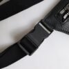 Black Calfskin Logo Plaque Belt Waist Men Fanny Pack Bag