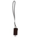 Brown Calf Leather Lanyard Logo Card Holder Wallet