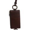 6783589.jpeg Brown Calf Leather Lanyard Logo Card Holder Wallet