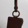 6783590.jpeg Brown Calf Leather Lanyard Logo Card Holder Wallet
