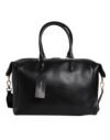 Black Calfskin Leather Hand Shoulder Duffle Bag