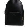 Black DG Leather Logo Print Travel Back Pack Bag