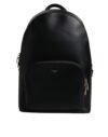 Black DG Leather Logo Print Travel Back Pack Bag