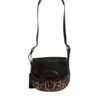 Black Brown Leopard Leather Shoulder Strap Bag