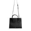 Black Large Leather Top Handle Shoulder Crossbody Bag