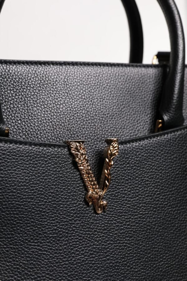 Black Large Leather Top Handle Shoulder Crossbody Bag