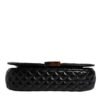 Black Calf Leather Quilted Shoulder Strap Bag