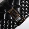 Black Calf Leather Quilted Shoulder Strap Bag
