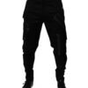 Black Cotton Cargo Tapered Pants