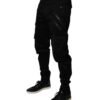 Black Cotton Cargo Tapered Pants