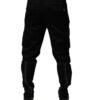 Black Cotton Cargo Tapered Pants