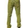 Yellow Cotton Stretch Skinny Men Denim Jeans