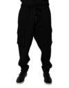 Black Cotton Jogger Cargo Sweatpants Pants