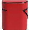 Red Calfskin Leather Logo Print Flip Holder Airpods Case