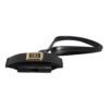 Black Leather Strap Gold Metal Logo Plaque Airpods Case