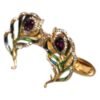 Multicolor Peacock Feathers 925 Sterling Silver Cufflink