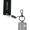 Gray Black DG Rubber Logo Silver Men's Keychain Keyring
