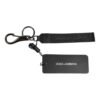 Black Logo Nylon Silver Brass Men Holder Keychain Keyring