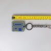 Blue Yellow DG Rubber Logo Silver Men's Keychain Keyring