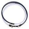Blue White Leather Trimmed DG Engraved Silver Tone Clasp Bracelet