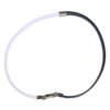 Blue White Leather Trimmed DG Engraved Silver Tone Clasp Bracelet