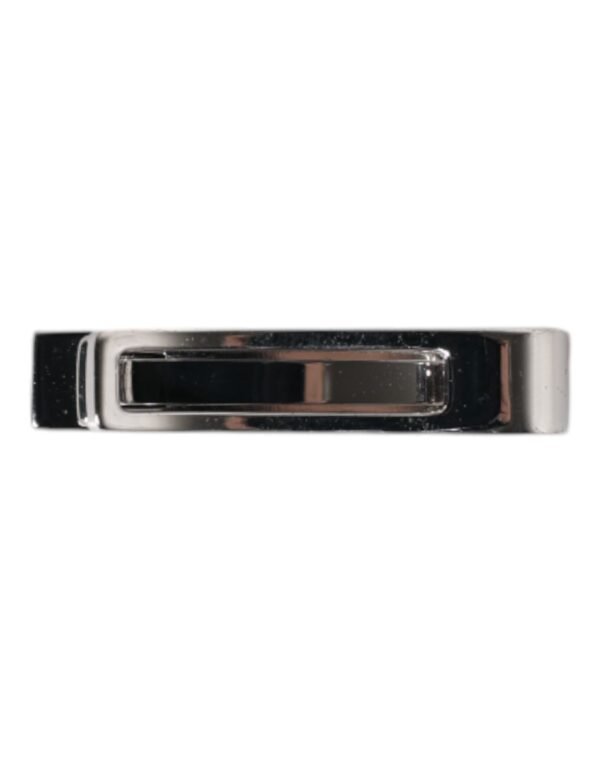 6803485.jpeg Silver Tone Brass Logo Branded Tie Clip Bar