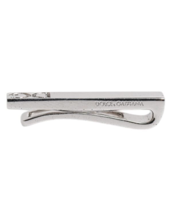 6803486.jpeg Silver Tone Brass Logo Branded Tie Clip Bar