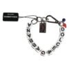Silver Brass Chain Dice Logo Embellished Charm Bracelet
