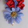 Gold Tone Brass Floral Crystal Clip On Dangling Earrings