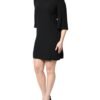 Black Crystal Embellished Round Neck Mini Dress
