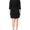 Black Crystal Embellished Round Neck Mini Dress