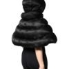 Black Padded Puffer Hooded Full Zip Cropped Jacket