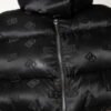 Black Padded Puffer Hooded Full Zip Cropped Jacket