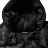 Black Padded Puffer Hooded Full Zip Cropped Jacket