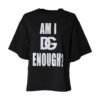 Black Printed Cotton Crew Neck Tee T-shirt