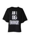 Black Printed Cotton Crew Neck Tee T-shirt