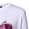 White Printed Cotton Round Neck Top T-shirt