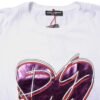 White Printed Cotton Round Neck Top T-shirt
