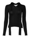 Black Cashmere Ascot Collar Long Sleeve Top