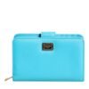 Light Blue Leather Bifold Continental Clutch Wallet