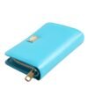 Light Blue Leather Bifold Continental Clutch Wallet